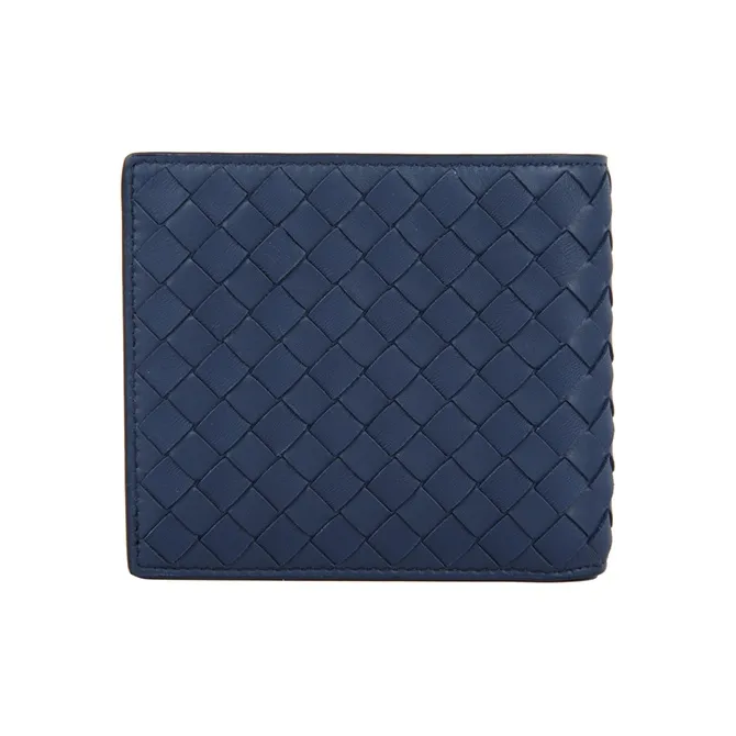 Bottega Veneta Sheepskin Wallet Mini Unisex Blue-1