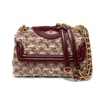 TORY BURCH Fleming Leather One Shoulder Handbag Crossbody Bag Large Size Women's Brown
