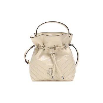 TORY BURCH Kira Leather Bucket Bag One Shoulder Crossbody Handbag Mini Women's Ecru