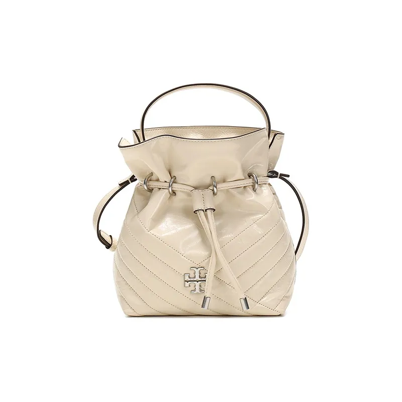 TORY BURCH Kira Leather Bucket Bag One Shoulder Crossbody Handbag Mini Women's Ecru-0
