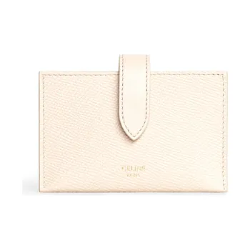 CELINE Grain Cow Leather Accordion Pleat Card Bag Women's Light Pink
