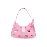 SILFEN Nylon Fabric Shoulder Bag Baguette Bag Shoulder Bag Regular Women's Sushi Print Pink