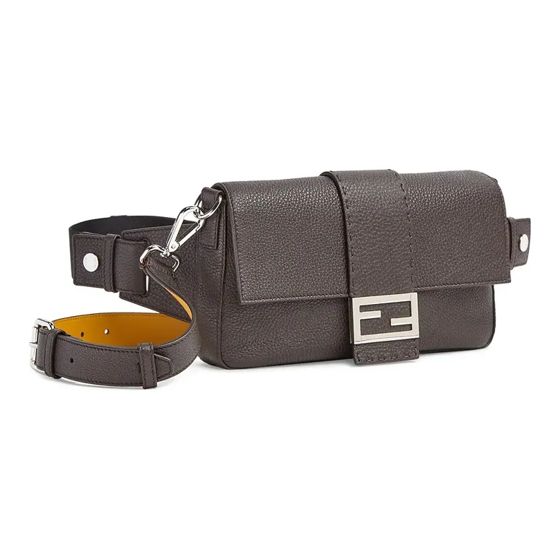 FENDI Baguette Leather Baguette Bag Sling Bag Fanny Pack Shoulder Bag Crossbody Bag Men's Brown-1