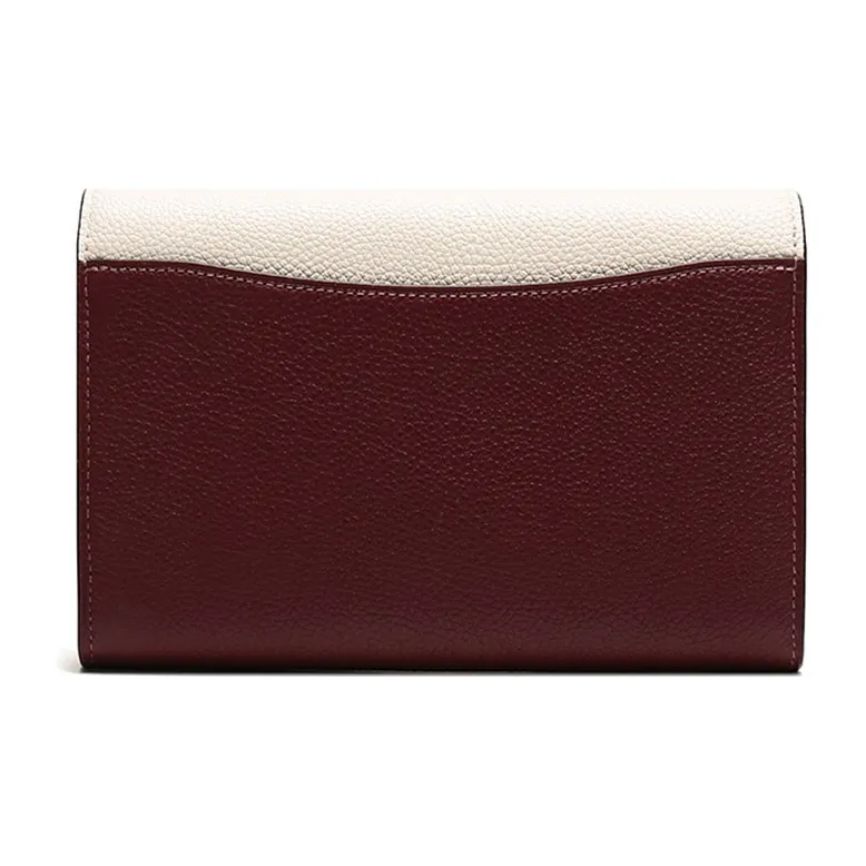 COACH Leather Shoulder Bag Handheld Shoulder Bag Women's Rose Red Burgundy-5