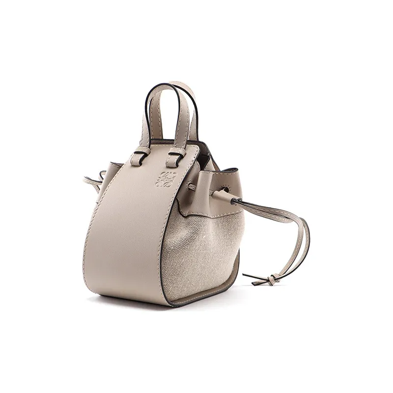 LOEWE Hammock Canvas Shoulder Bag Crossbody Bag Handbag Mini Women's Oat-1
