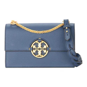 TORY BURCH TB Miller Grained Cow Leather Shoulder Strap Shoulder Bag Medium Size Women's Blue