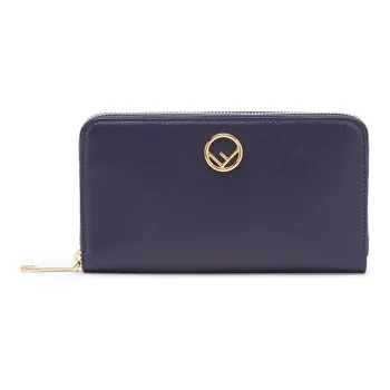 FENDI F Is Fendi Calfskin Wallet Women's Navy