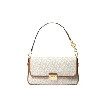 MICHAEL KORS Bradshaw Cow Leather Shoulder Bag Handbag Shoulder Bag Women's Vanilla White & Brown