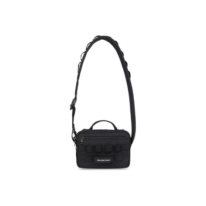 Balenciaga Army Nylon Fabric Shoulder Bag, Crossbody Bag Regular Men's Black-0