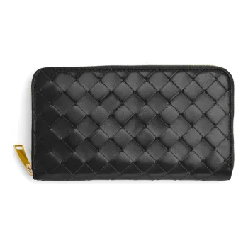 Bottega Veneta Leather Clutches Wallets Women's Black