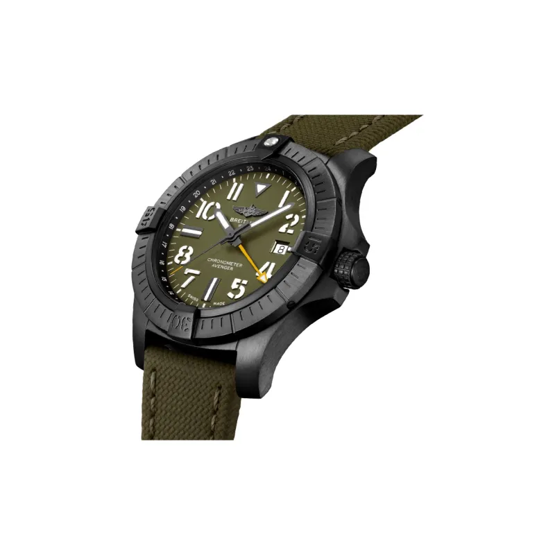 BREITLING Avenger Collection Automatic Mechanical Movement Unisex Watch 45mm Green Dial Titanium Alloy Watch Case-2