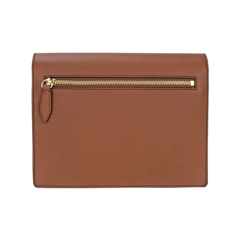 Burberry Cow Leather Messenger Bag Shoulder Bag Crossbody Bag Small Size Women's Brown-2