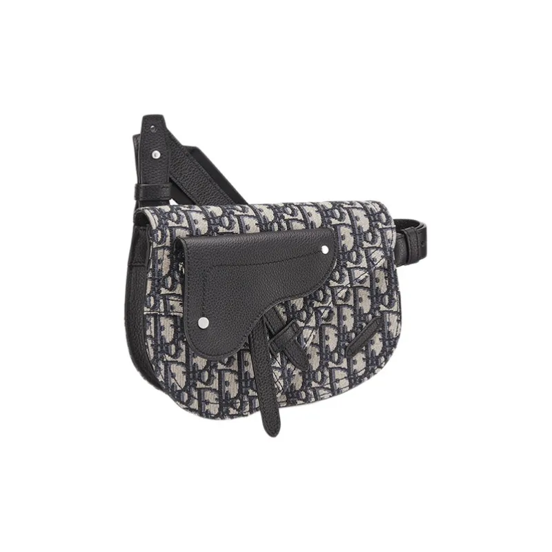 DIOR Saddle Cow Leather Saddle Bag, Fanny Pack, Shoulder Bag, Crossbody Bag Regular Men's Beige/Black-2