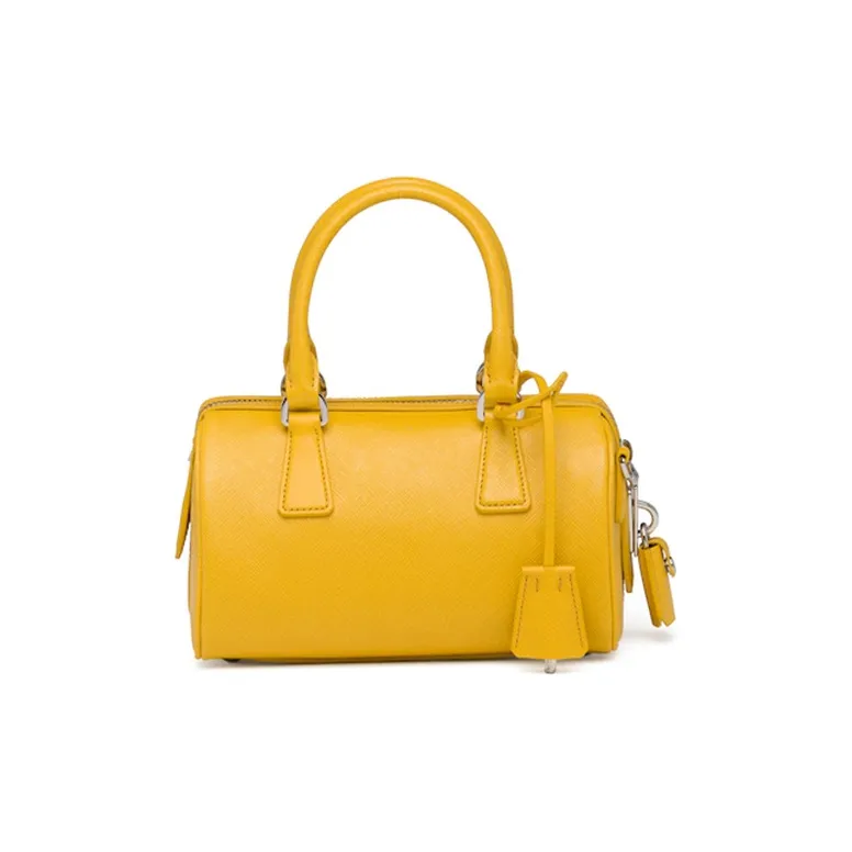 PRADA Saffiano Leather Handbag Handbag Women's Sunset Yellow-2