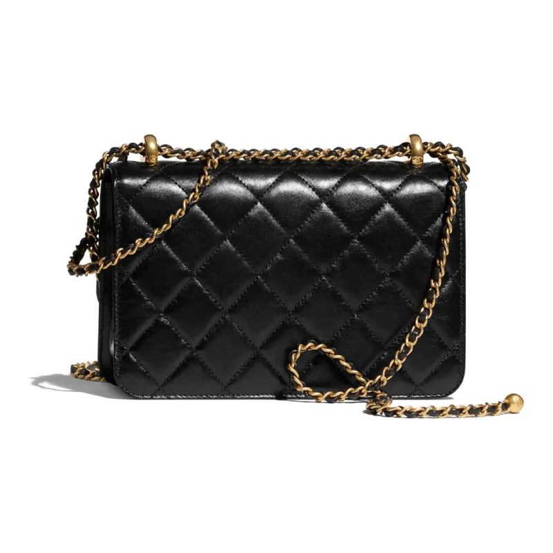 CHANEL Small Size 24C Flap Bag With Adjustable Strap Black AS2649-1