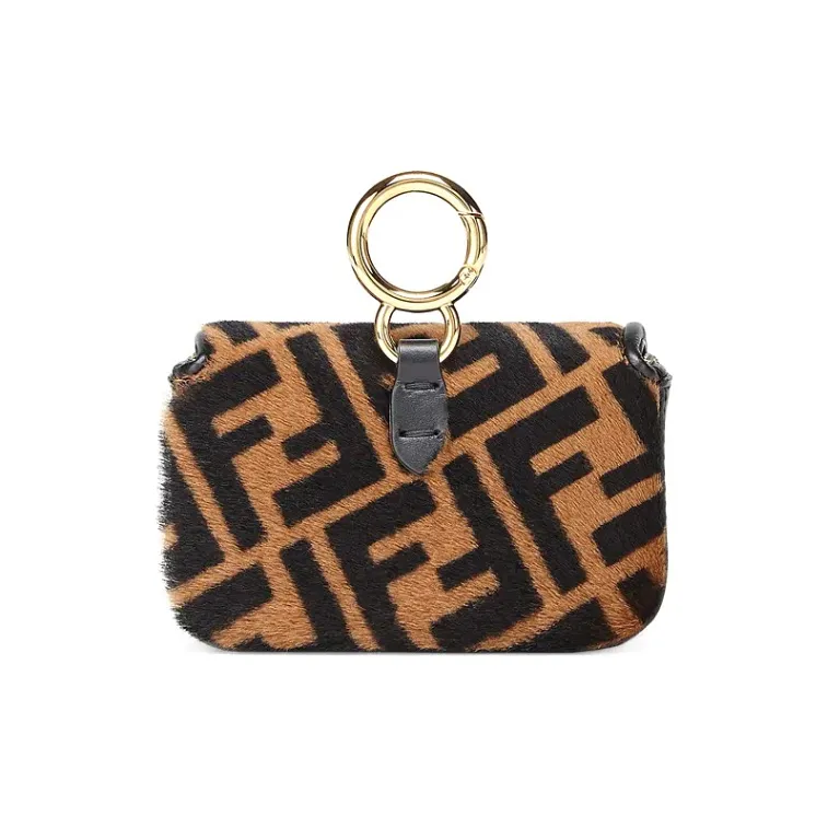 FENDI Baguette Sheepskin Baguette Bag Coin Purses Crossbody Bag Shoulder Bag Extra Mini Women's Brown/Black-2