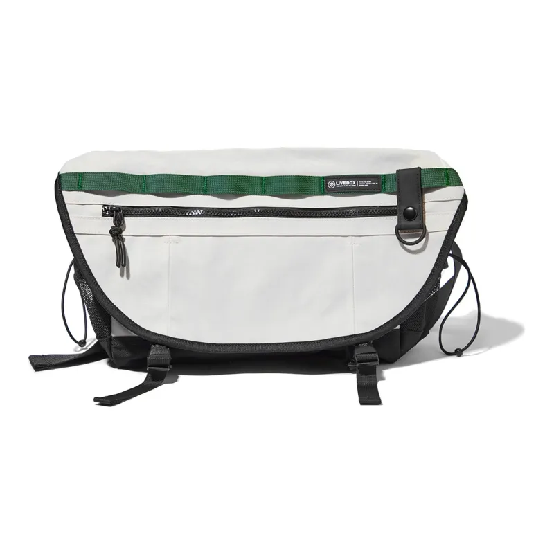 LIVEBOX EN DIRECT Polyester Messenger Bag Fixed Gear Bike Shoulder Bag Crossbody Bag Large Size Unisex White-1