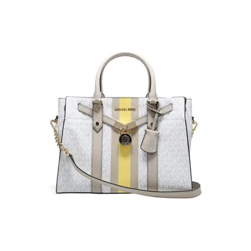 MICHAEL KORS MICHAEL KORS Luggage Collection PVC Bonded Leather Shoulder Bags Handbags Large Size Women's White