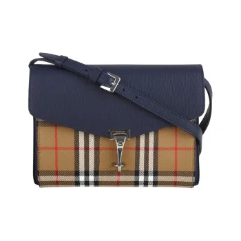 Burberry Canvas With Leather Messenger Bag Shoulder Bag Crossbody Bag Regular Women's Blue