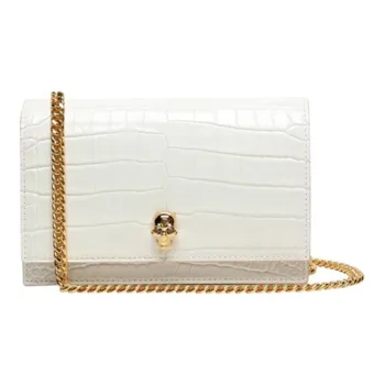 Alexander McQueen Cow Leather Crossbody Bag Shoulder Bag Small Size Women's White