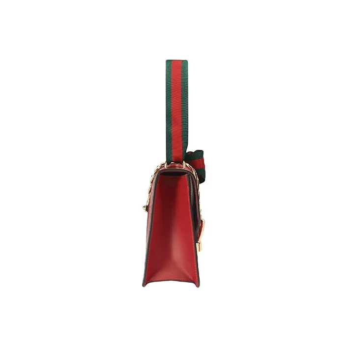 GUCCI Sylvie Cow Leather Portable Crossbody Bag Shoulder Bag Women's Red-4