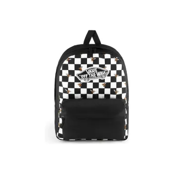 Vans Polyester Backpack Regular Unisex Black White Checkerboard