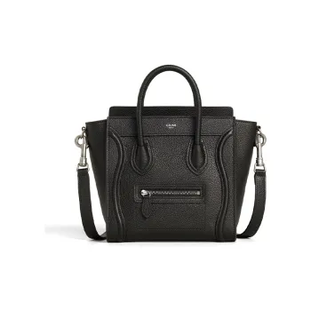 CELINE Luggage Calfskin Smiley Face Bag, Handbag, Shoulder Bag Women's Black