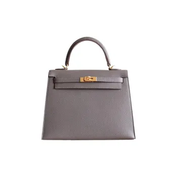 HERMES Kelly Epsom Leather Kelly Bag Handbags Regular Women's 8F Gris Étain Tin Gray