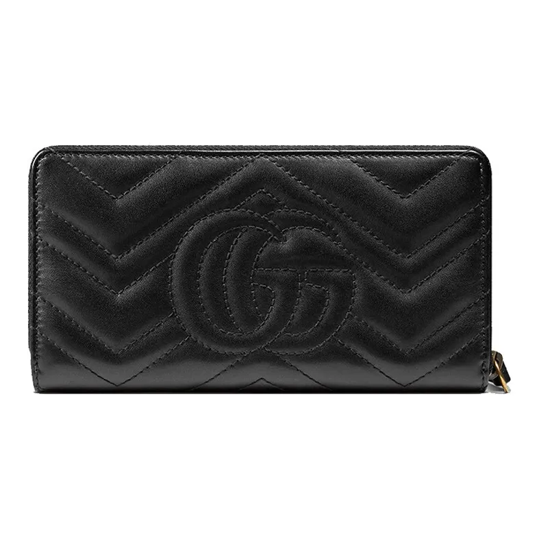 GUCCI GG Marmont Artificial Leather Wallet Women's Black-1