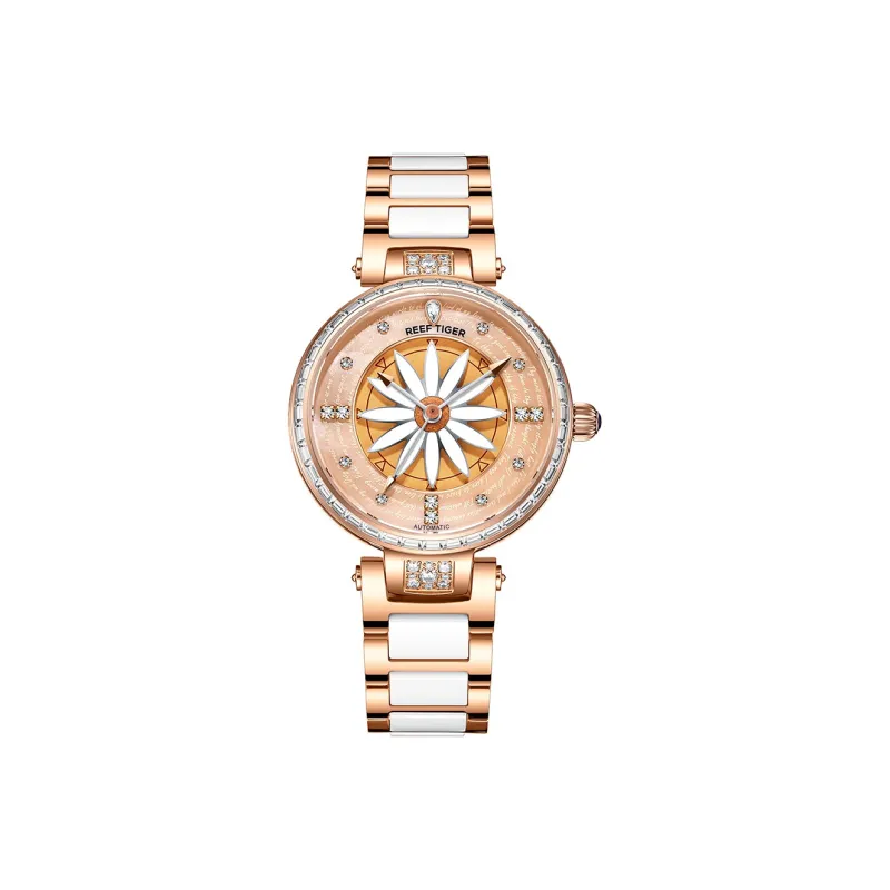 REEF TIGER Automatic Mechanical Movement Watch Women's Watch Pink Watch Dial RGA1599-MF-0