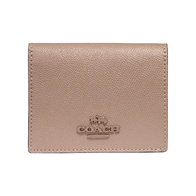 COACH Snap Wallet Leather Wallet Small Size Women's Macaron Khaki-0