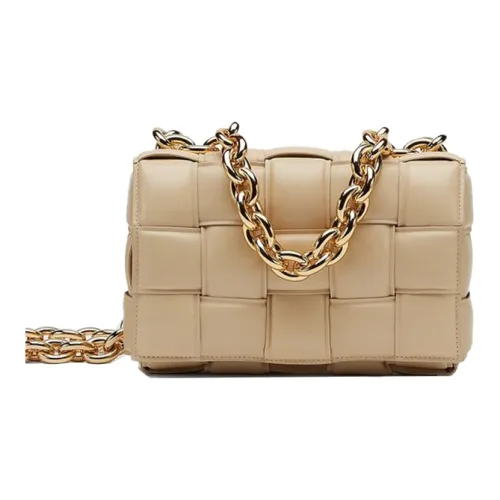 Bottega Veneta Chain Cassette Padded Intreccio Shoulder Bag Porridge