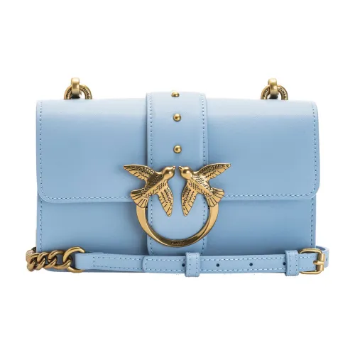 PINKO SIMPLY Cow Leather Swift Bag Shoulder Bag Crossbody Bag Mini Women's Blue