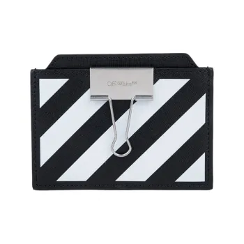 OFF WHITE Money Holder Binder Small Cc Black/White