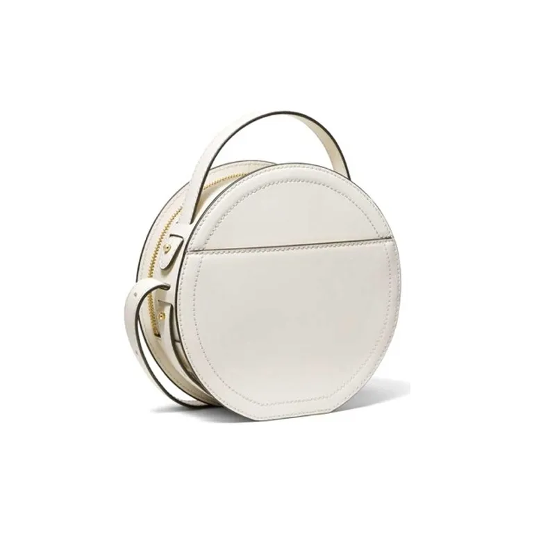 MICHAEL KORS Leather Round Bag, Handbag, Shoulder Bag, Crossbody Bag Medium Size Women's Pure White-1