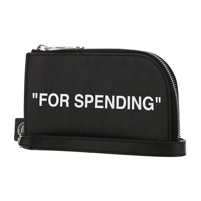 OFF WHITE Quote Neck Pouch Black-1