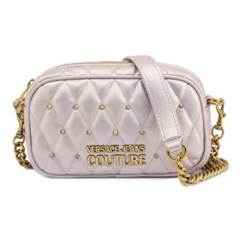 VERSACE JEANS COUTURE Leather Small Square Bag, Camera Bag, Shoulder Bag, Crossbody Bag Women's Pink
