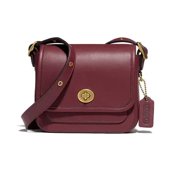 COACH Rambler Leather Crossbody Bags Shoulder Bags Women's Bright Chestnut Red