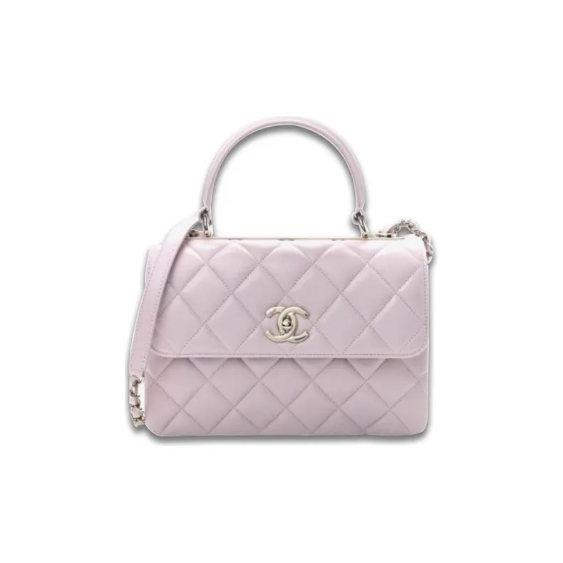 CHANEL Trendy Cc Lambskin Crossbody Bag Flap Bag One Shoulder Handbag Women's Pink-0