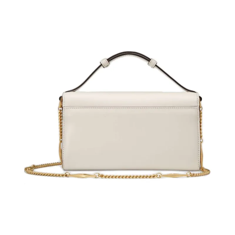 GUCCI Zumi Leather Handbag Shoulder Bag Crossbody Bag Mini Women's White-3