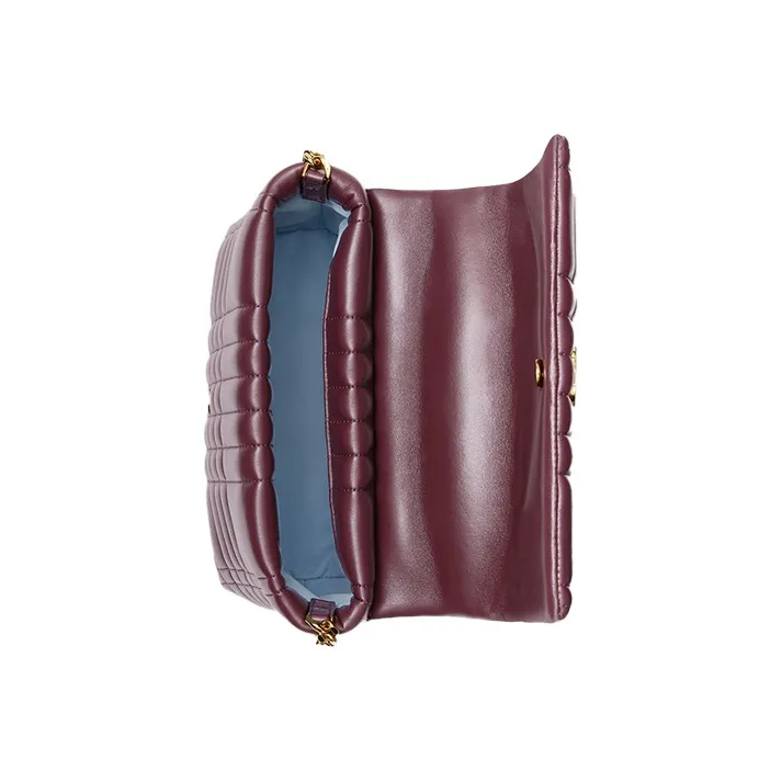 Burberry Lola Lola Bag Lambskin Handbag Shoulder Bag Crossbody Bag Women's Dark Maroon/Dark Purple-4