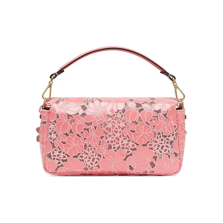FENDI Baguette Cow Leather Shoulder Bag Crossbody Bag Handbag Medium Size Women's Pink Multicolor Candy Color-2