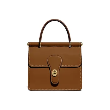 COACH Willis Leather Handbag, Shoulder Bag, Crossbody Bag Small Size Women's Brown
