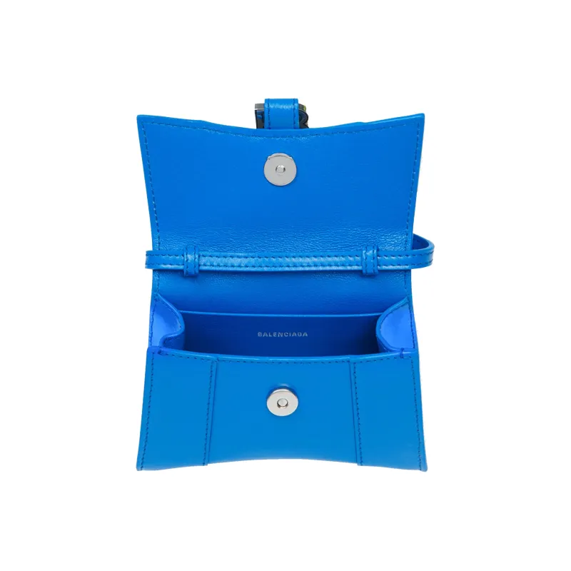 Balenciaga Hourglass Calfskin Hourglass Bag Portable Crossbody Bag Shoulder Bag Small Size Women's Royal Blue-1