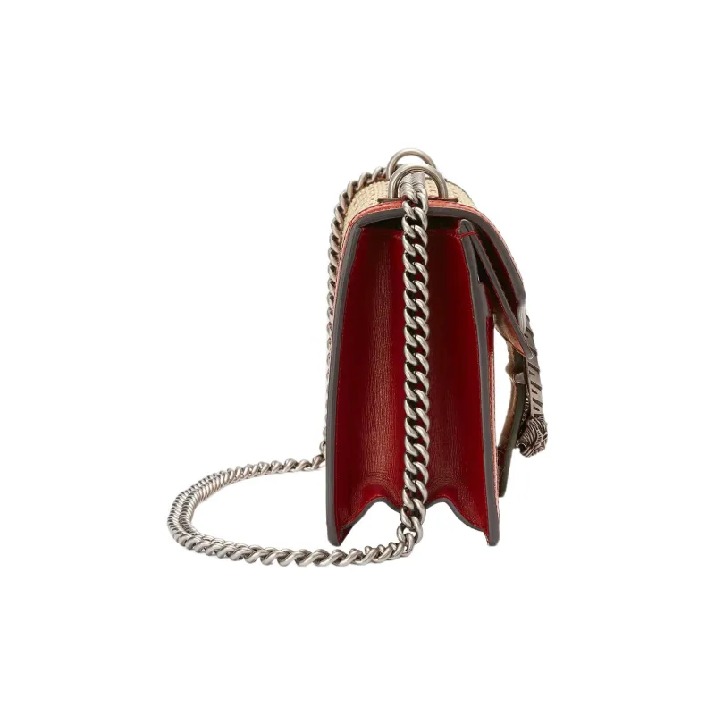GUCCI Dionysus Leather Crossbody Bag Trumpets Women's Burgundy/Beige/Yellow/Color Block-3