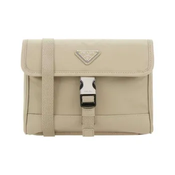 PRADA Saffiano Nylon Camera Bag Cell Phone Pouch Crossbody Bag Shoulder Bag Unisex Light Brown