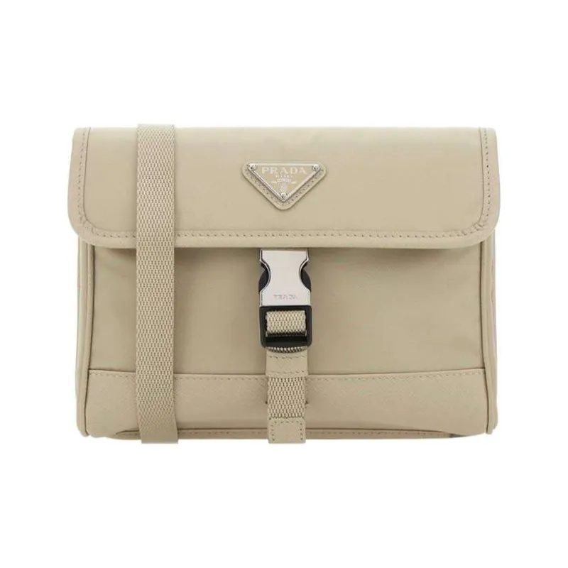 PRADA Saffiano Nylon Camera Bag Cell Phone Pouch Crossbody Bag Shoulder Bag Unisex Light Brown-0