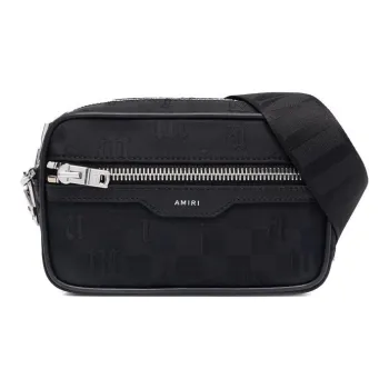 AMIRI Calfskin Trim Shoulder Bag Crossbody Bag Unisex Black