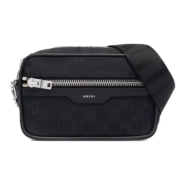 AMIRI Calfskin Trim Shoulder Bag Crossbody Bag Unisex Black-0
