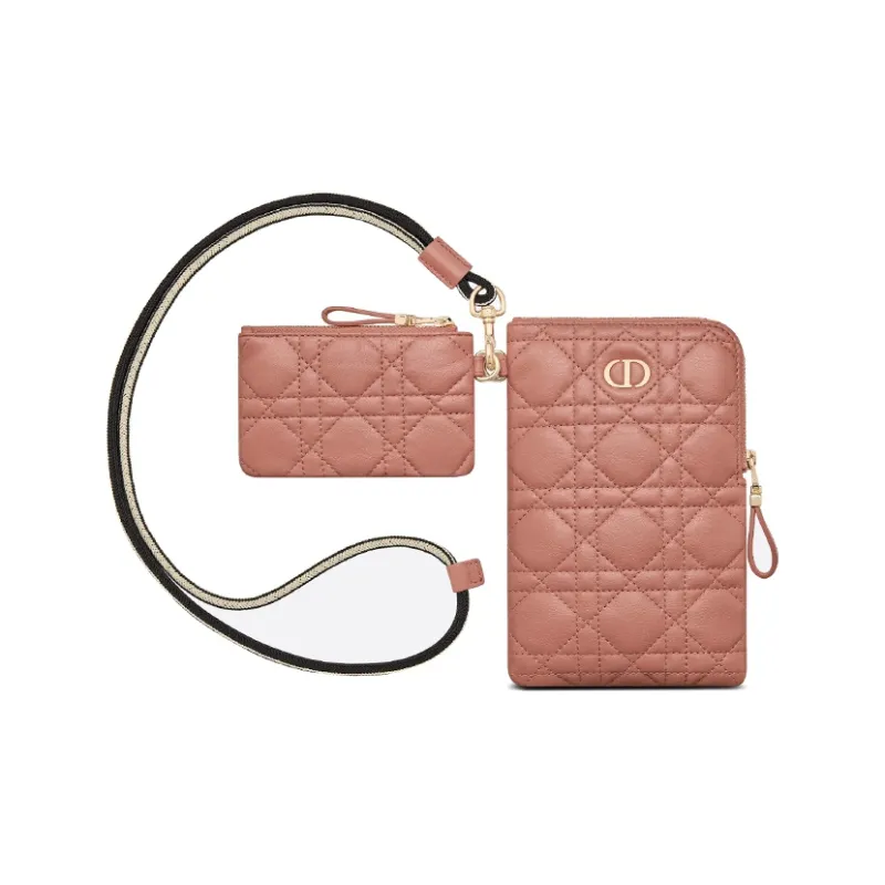 DIOR Cow Leather Handbag Clutch Women's Deep Nude-2